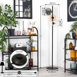 Apedo Lampadaire Ambre, Clair, Fumé, 3 lumières