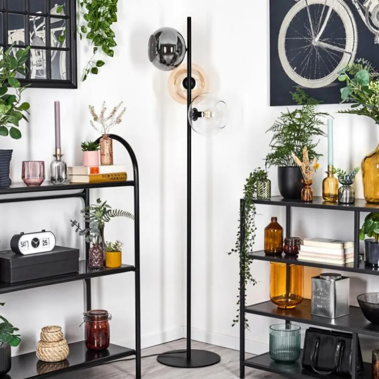 Apedo Lampadaire Ambre, Clair, Fumé, 3 lumières