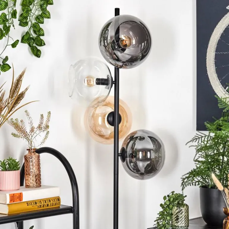 Apedo Lampadaire Ambre, Clair, Fumé, 4 lumières