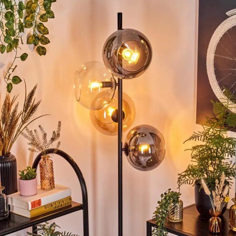 Apedo Lampadaire Ambre, Clair, Fumé, 4 lumières