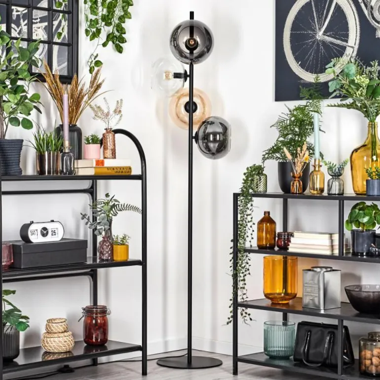 Apedo Lampadaire Ambre, Clair, Fumé, 4 lumières