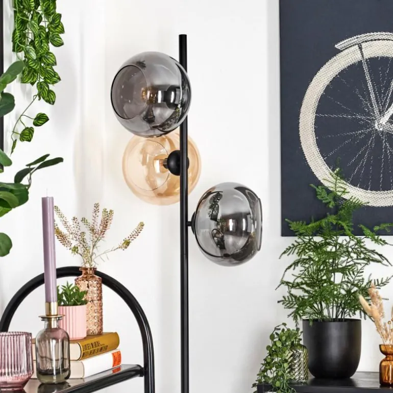 Apedo Lampadaire Ambre, Fumé, 3 lumières