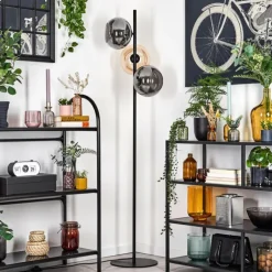 Apedo Lampadaire Ambre, Fumé, 3 lumières