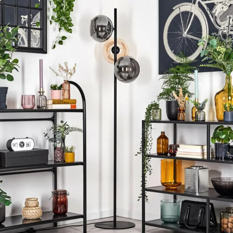 Apedo Lampadaire Ambre, Fumé, 3 lumières