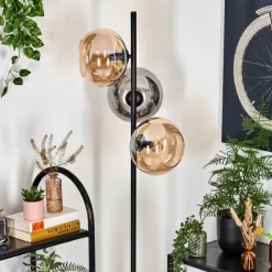 Apedo Lampadaire Ambre, Fumé, 3 lumières