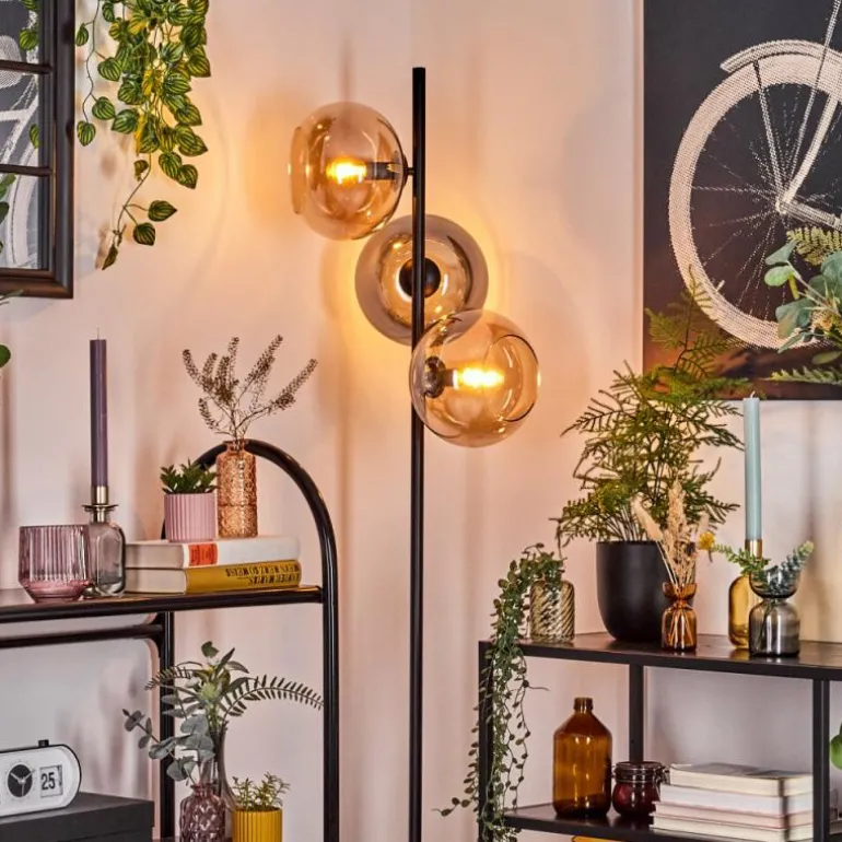 Apedo Lampadaire Ambre, Fumé, 3 lumières