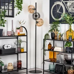 Apedo Lampadaire Ambre, Fumé, 3 lumières