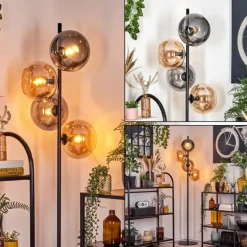 Apedo Lampadaire Ambre, Fumé, 4 lumières