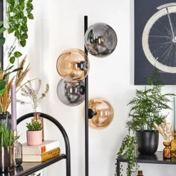 Apedo Lampadaire Ambre, Fumé, 4 lumières