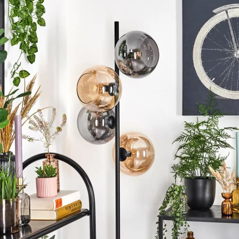 Apedo Lampadaire Ambre, Fumé, 4 lumières