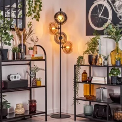 Apedo Lampadaire Ambre, Fumé, 4 lumières