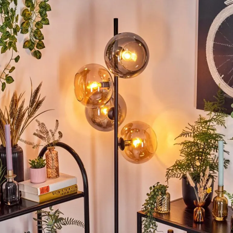 Apedo Lampadaire Ambre, Fumé, 4 lumières