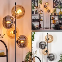 Apedo Lampadaire Ambre, Fumé, 4 lumières