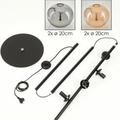 Apedo Lampadaire Ambre, Fumé, 4 lumières