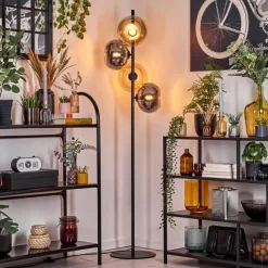 Apedo Lampadaire Ambre, Fumé, 4 lumières