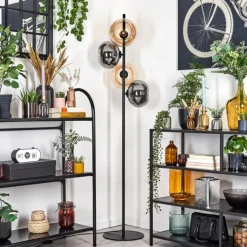 Apedo Lampadaire Ambre, Fumé, 4 lumières