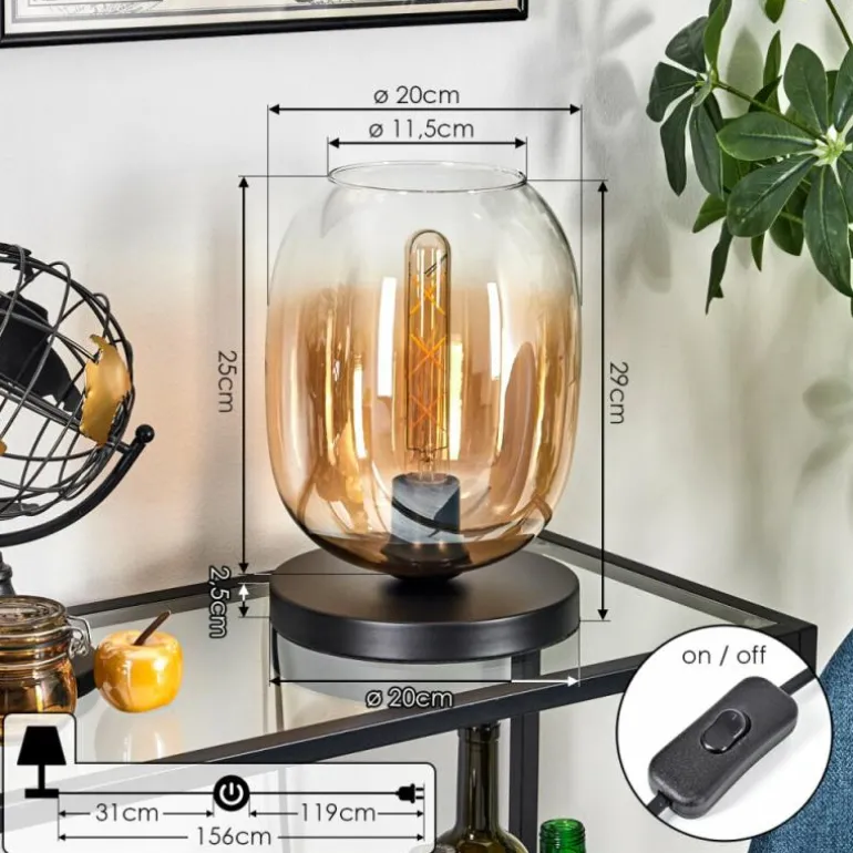 Apedo Lampe à poser Ambre, Clair, 1 lumière