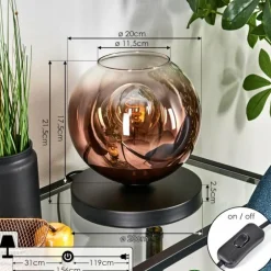 Apedo Lampe à poser Clair, Cuivré, 1 lumière