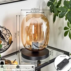 Apedo Lampe à poser Noir, 1 lumière