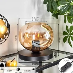 Apedo Lampe à poser Noir, 1 lumière