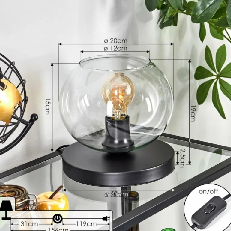 Apedo Lampe à poser Noir, 1 lumière