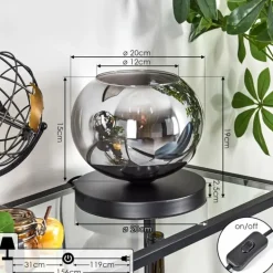 Apedo Lampe à poser Noir, 1 lumière