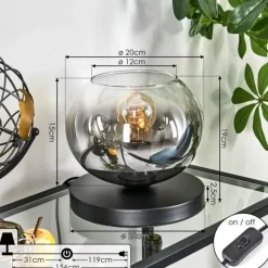 Apedo Lampe à poser Noir, 1 lumière