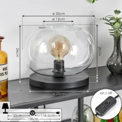 Apedo Lampe à poser Noir, 1 lumière