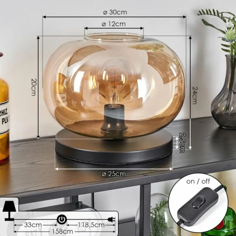 Apedo Lampe à poser Noir, 1 lumière