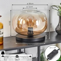 Apedo Lampe à poser Noir, 1 lumière