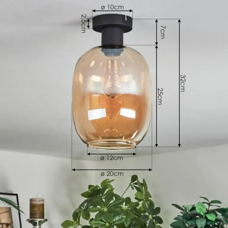 Apedo Plafonnier Ambre, 1 lumière