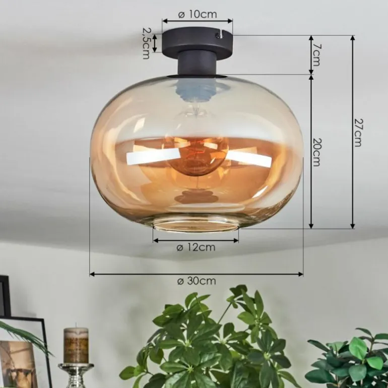 Apedo Plafonnier Ambre, 1 lumière