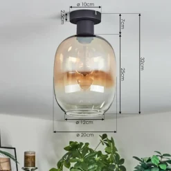 Apedo Plafonnier Ambre, Clair, 1 lumière