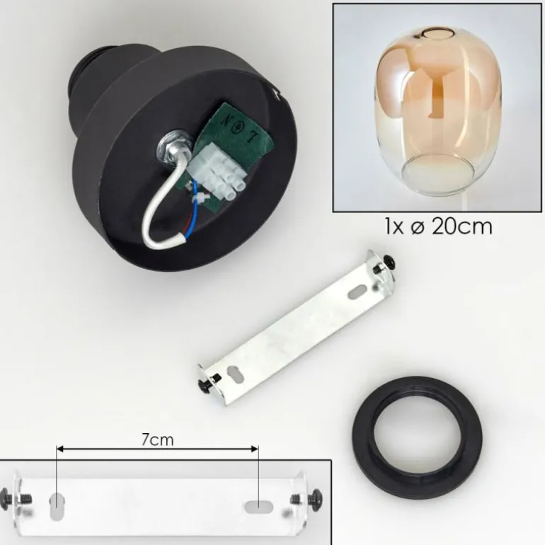 Apedo Plafonnier Ambre, Clair, 1 lumière