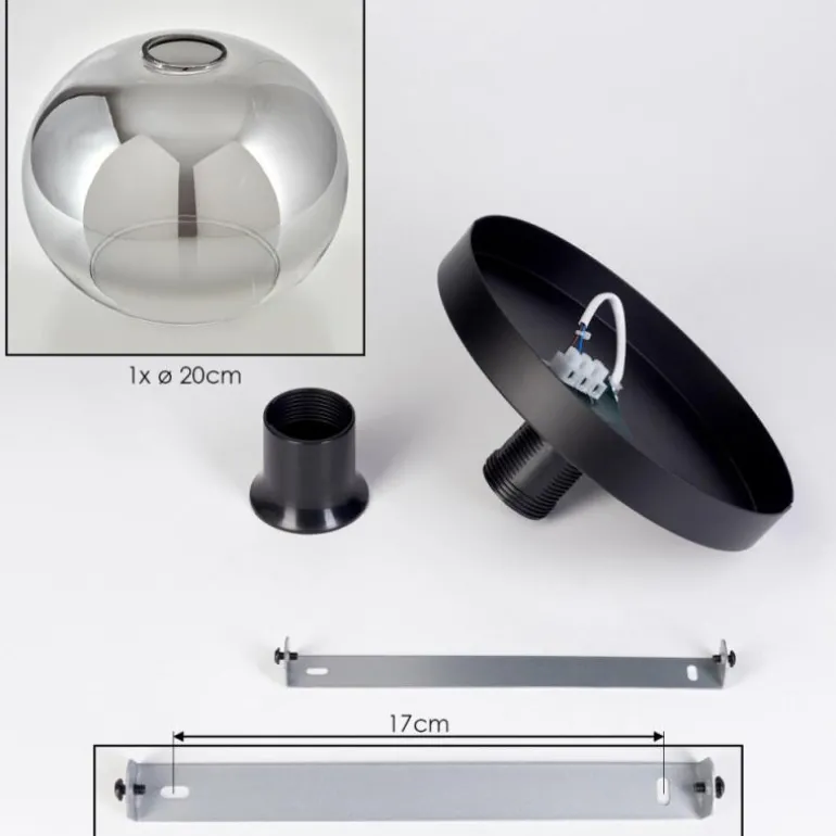 Apedo Plafonnier, Boule lumineuse Clair, Fumé, 1 lumière