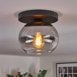 Apedo Plafonnier, Boule lumineuse Clair, Fumé, 1 lumière