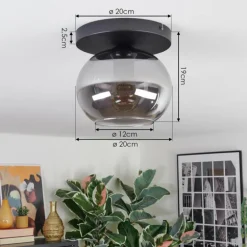 Apedo Plafonnier, Boule lumineuse Fumé, 1 lumière