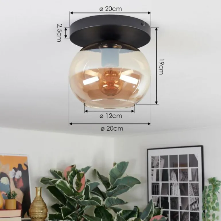 Apedo Plafonnier, Boule lumineuse Ambre, 1 lumière