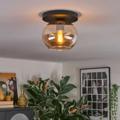 Apedo Plafonnier, Boule lumineuse Ambre, 1 lumière