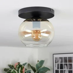 Apedo Plafonnier, Boule lumineuse Ambre, Clair, 1 lumière