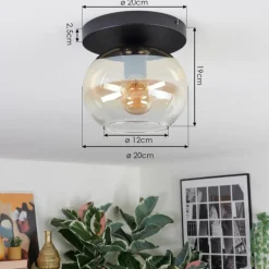 Apedo Plafonnier, Boule lumineuse Ambre, Clair, 1 lumière