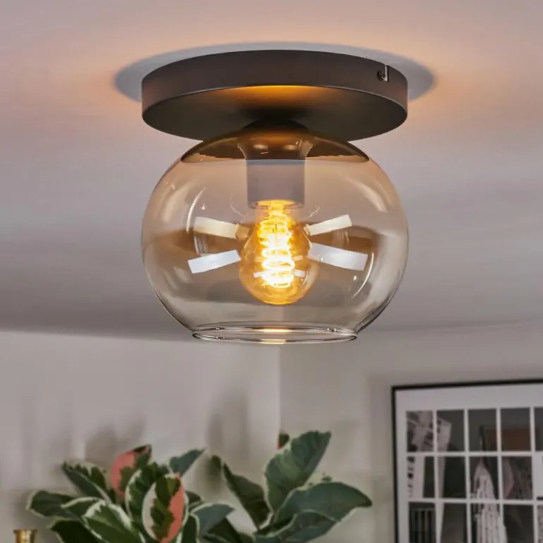 Apedo Plafonnier, Boule lumineuse Ambre, Clair, 1 lumière