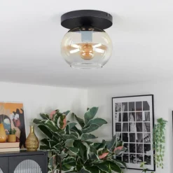 Apedo Plafonnier, Boule lumineuse Ambre, Clair, 1 lumière