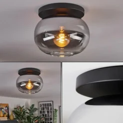 Apedo Plafonnier, Boule lumineuse Clair, Fumé, 1 lumière