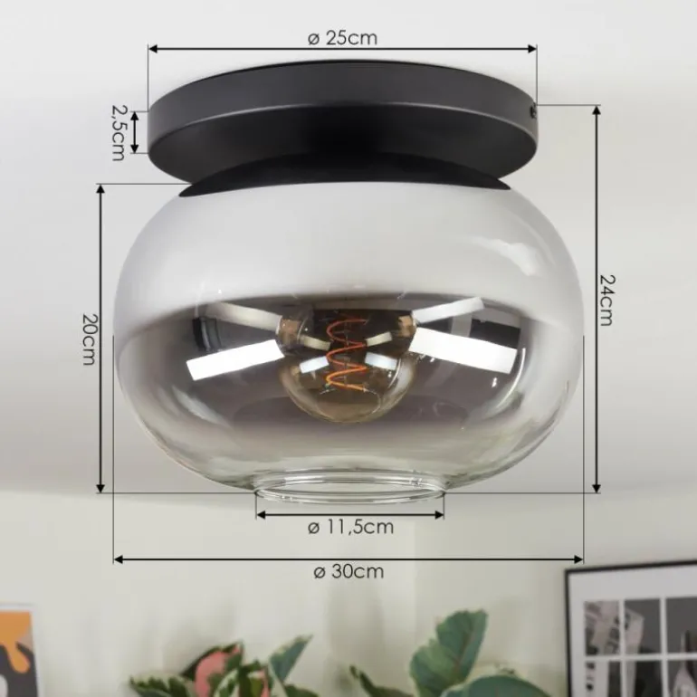 Apedo Plafonnier, Boule lumineuse Clair, Fumé, 1 lumière