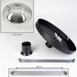 Apedo Plafonnier, Boule lumineuse Clair, Fumé, 1 lumière