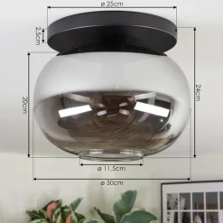 Apedo Plafonnier, Boule lumineuse Fumé, 1 lumière