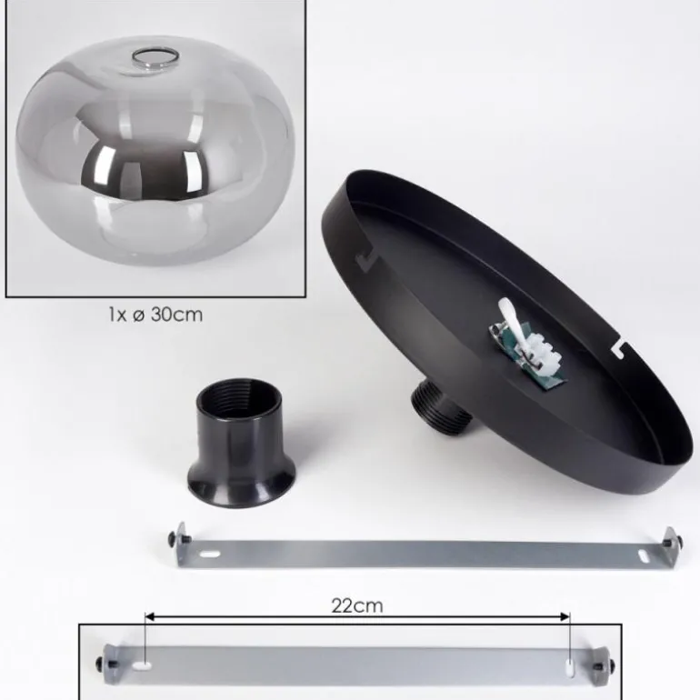 Apedo Plafonnier, Boule lumineuse Fumé, 1 lumière