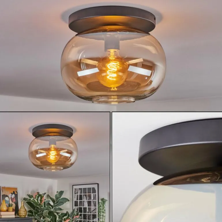 Apedo Plafonnier, Boule lumineuse Ambre, 1 lumière