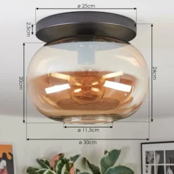 Apedo Plafonnier, Boule lumineuse Ambre, 1 lumière